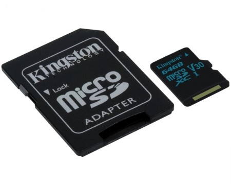 KINGSTON UHS-I U3 MicroSDXC 64GB V30+adapter SDCG264GB ( 7036 )