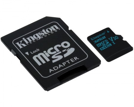 KINGSTON UHS-I U3 MicroSDHC 32GB V30+adapter SDCG232GB