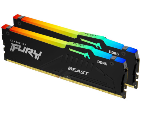 KINGSTON DIMM DDR5 32GB (2x16GB kit) 6400MTs KF564C32BBEAK2-32 FURY Beast Black RGB EXPO