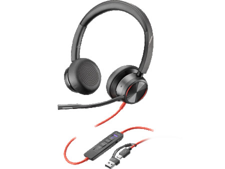 HP Poly Blackwire 8225 Stereo MS Teams Cert USB-C Headset + USB-CA Adapter 8X225AA