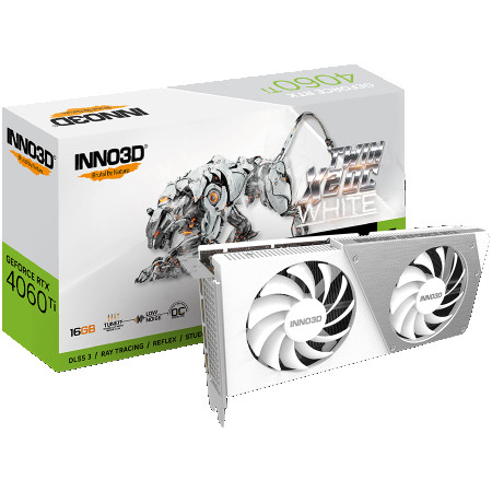 INNO3D GeForce RTX 4060 Ti Twin X2 OC WHITE 16GB N406T2-16D6X-178055W