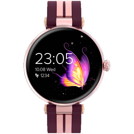 CANYON Smart watch Rtl8762dt, 1.19 Amoled 390x390px, oncell TP, 192KB RAM, 3.7V 190mAh battery, Rosegold alumimum alloy case middle frame +