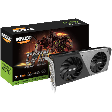 INNO3D NVIDIA GEFORCE RTX 4070 TWIN X2 OC 12GB GDDR6X N40702-126XX-185252N