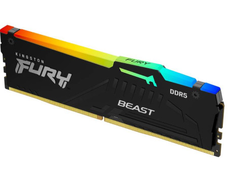 KINGSTON DIMM DDR5 128GB (4x32GB kit) 5600MTs KF556C40BBAK4-128 FURY Beast RGB Black XMP