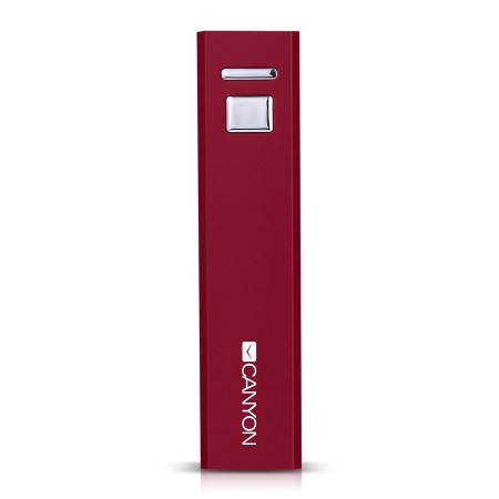 CANYON CNE-CSPB26R Aluminium compact battery charger.  Color: red, Capacity: 2600mAh, Output: DC5V 1A, Input: DC5V 1A Output Charging: 1.5-