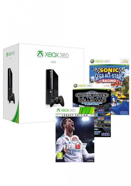 MICROSOFT Console Slim 4GB + FIFA 18 + Sega Megadrive Collection + Sega All Star Racing