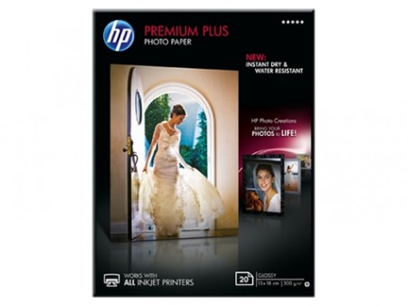 HP Premium Plus Glossy Photo Paper-20 sht13 x 18 cm' ( 'CR676A' ) 