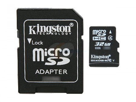 KINGSTON MicroSDHC 32GB class 4 + adapter SDC432GB