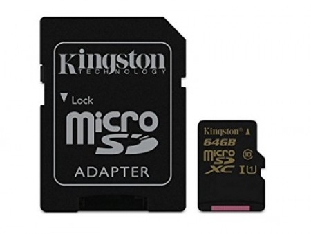 KINGSTON MicroSDHC 64GB Class 10 SDCA1064GB + adapter