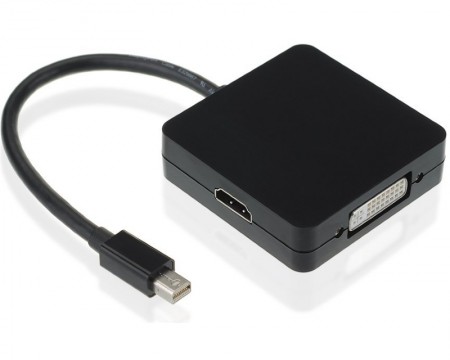 FAST ASIA Adapter-konvertor Mini DisplayPort - HDMI + VGA + DVI crni