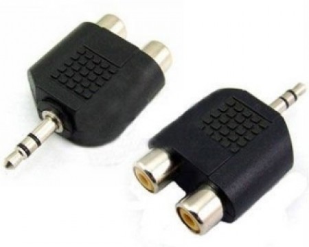 FAST ASIA Adapter audio 3.5mm - 2xRCA crni