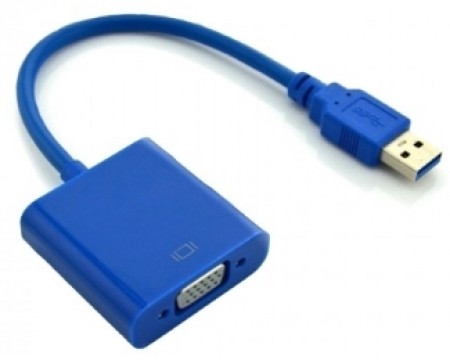 E-GREEN Adapter USB 3.0 tip (M) - VGA (F) plavi