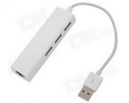 FAST ASIA USB 2.0 - HUB 3port + RJ45 (z) beli ( 864 )