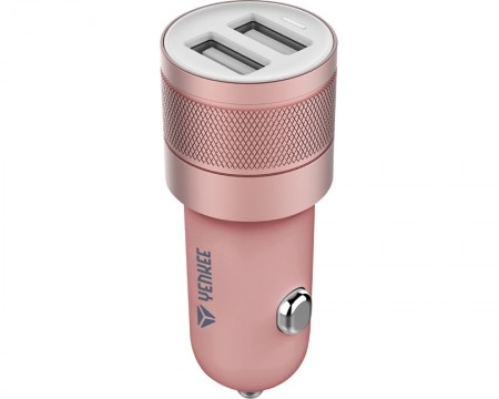 YENKEE YAC 2048RE 4800mAh automobilski USB punjač pink