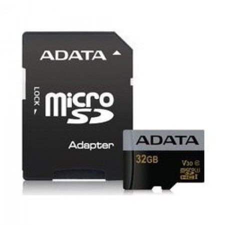 A-DATA UHS-I MicroSDHC 32GB class 10 + adapter AUSDH32GUI3V30G-RA1