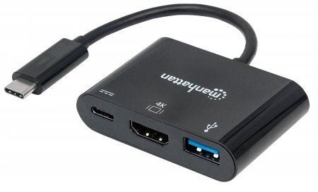 MH adapter USB 3.1-C MHDMI+USB 3.0+USB-C Ž, crni