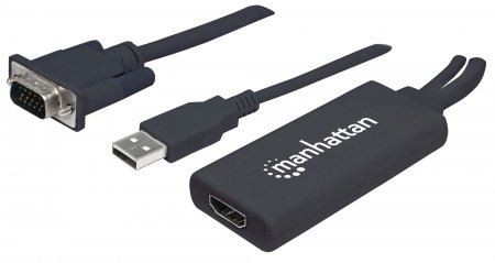 MH adapter VGA+USB MuškiHDMI Ženski, konvertor, crni