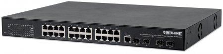 LAN Intellinet Switch PoE+ 24port 1Gb, 4x 10GB SFP+, PoE 420W