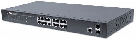 LAN Intellinet Switch PoE+ 16port Gigabit, 2xSFP, POE 220W