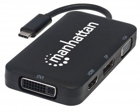 MH adapter USB 3.1-C MHDMI+DP+VGA+DVI Ž, crni