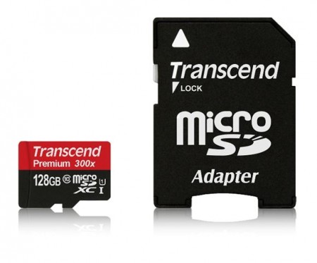 Transcend 128GB HC Class10 + SD adapter TS128GUSDU1