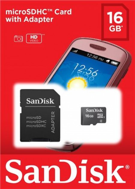 SanDisk 16GB Ultra + SD adapter SDSDQM-016G-B35A