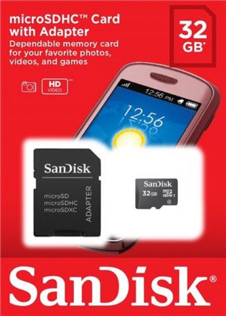 SanDisk 32GB Ultra + SD adapter SDSDQM-032G-B35A