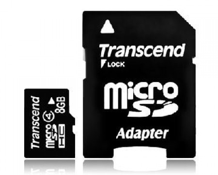 TRANSCEND 8GB + SD adapter TS8GUSDHC4