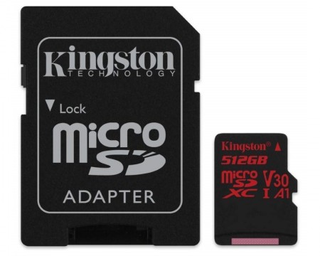 KINGSTON UHS-I U3 MicroSDXC 512GB V30+ Adapter SDCR512GB