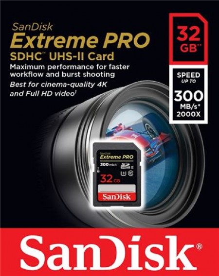 SD CARD 32GB SanDisk Extreme Pro UHS-II SDSDXPK-032G-GN4IN