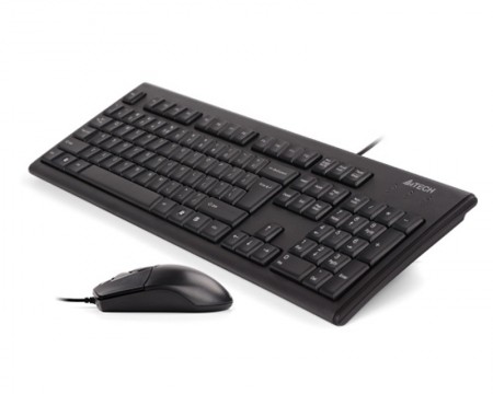 A4 TECH KRS-8372 PS2 US crna tastatura + PS2 crni miš