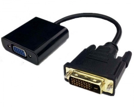 E-GREEN Adapter DVI-D (M) - VGA (F) crni