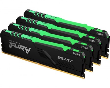 128GB KINGSTON DIMM DDR4 4x32GB kit 3600MHz KF436C18BBAK4/128 Fury Beast RGB