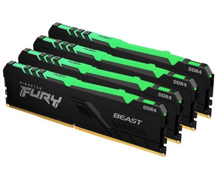 128GB KINGSTON DIMM DDR4 4x32GB kit 3200MHz KF432C16BBAK4/128 Fury Beast RGB