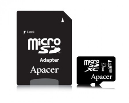 APACER UHS-I 64GB class 10 + adapter AP64GMCSX10U1-R