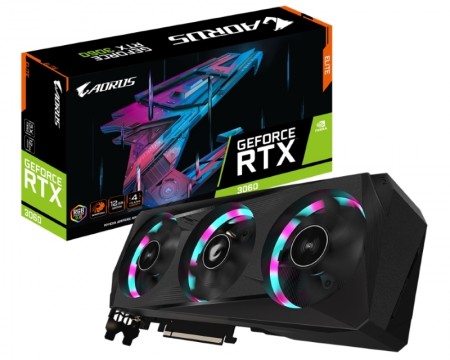 GIGABYTE nVidia GeForce RTX 3060 ELITE 12GB 192bit GV-N3060AORUS E-12GD rev 2.0 LHR