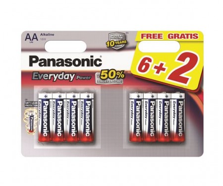 PANASONIC baterije LR6EPS8BW -AA 8kom Alkaline Everyday Power