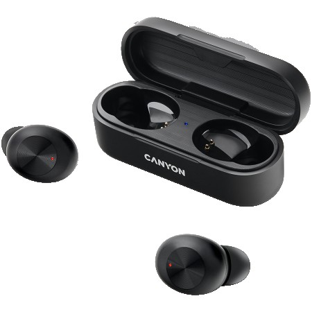 Canyon TWS-1 Bluetooth headset, with microphone, BT V5.0, Bluetrum AB5376A2, battery EarBud 45mAh*2+Charging Case 300mAh, cable length 0.3m