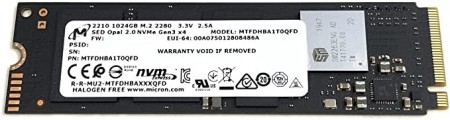 Micron M.2 NVMe 1TB SSD, PCIe Gen3 x4, bulk MTFDHBA1T0QFD-2AX1AABLA