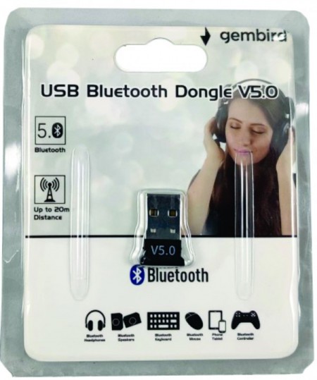 GEMBIRD BTD-MINI8 USB Bluetooth dongle V5.0  2.4Ghz 3MB/s (24Mbps)