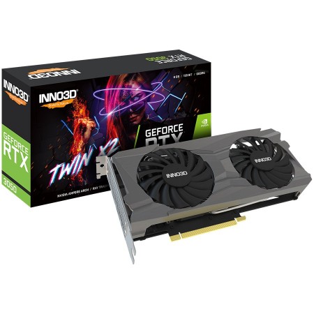 INNO3D GeForce RTX 3050 Twin X2 8GB GDDR6 128 bit N30502-08D6-1190VA42