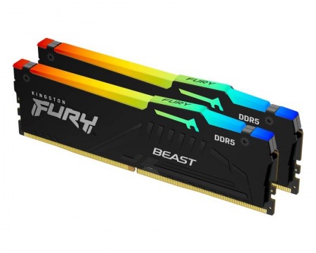 64GB (2x32GB kit) KINGSTON DIMM DDR5 5600MTs KF556C36BBEAK2-64 Fury Beast RGB EXPO