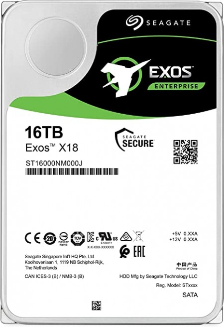 Seagate 16TB Exos X18 SATA3 ST16000NM000J 7200rpm 256Mb