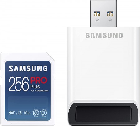 SAMSUNG PRO PLUS Full Size SDXC 256GB U3 + Card Reader MB-SD256KB