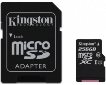 KINGSTON UHS-I MicroSDXC 256GB class 10 + adapter SDC10G2256GB