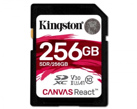 KINGSTON UHS-I U3 SDXC 256GB V30 SDR256GB React