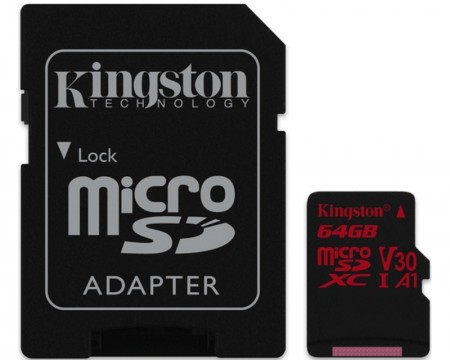 KINGSTON UHS-I U3 MicroSDXC 64GB V30+ad SDCR64GB React