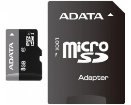 ADATA UHS-I MicroSDHC 8GB class 10+ad AUSDH8GUICL10-RA1