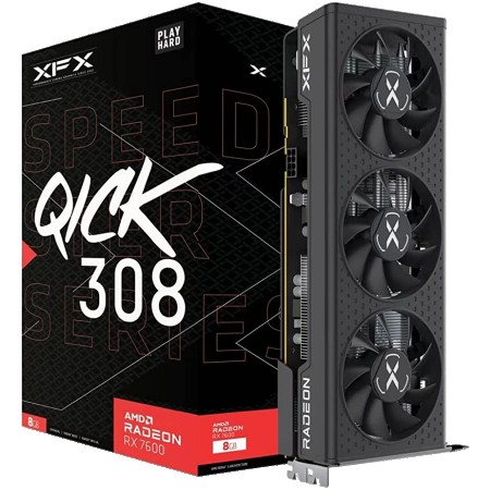 XFX SPEEDSTER QICK308 RADEON RX7600 BLACK 8GB (RX-76PQICKBY)