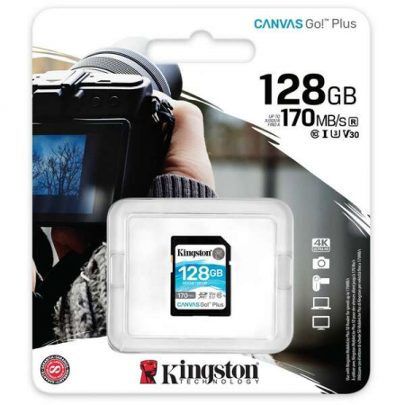 Kingston 128GB SDXC Canvas Go! UHS-1 U3 V30 (SDG3/128GB)